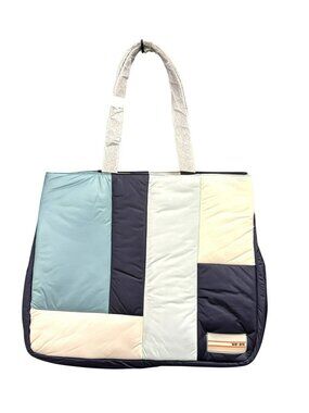 We-Ar4 Quilted Patchwork Tote Travel Gym Bag Leather Handles New